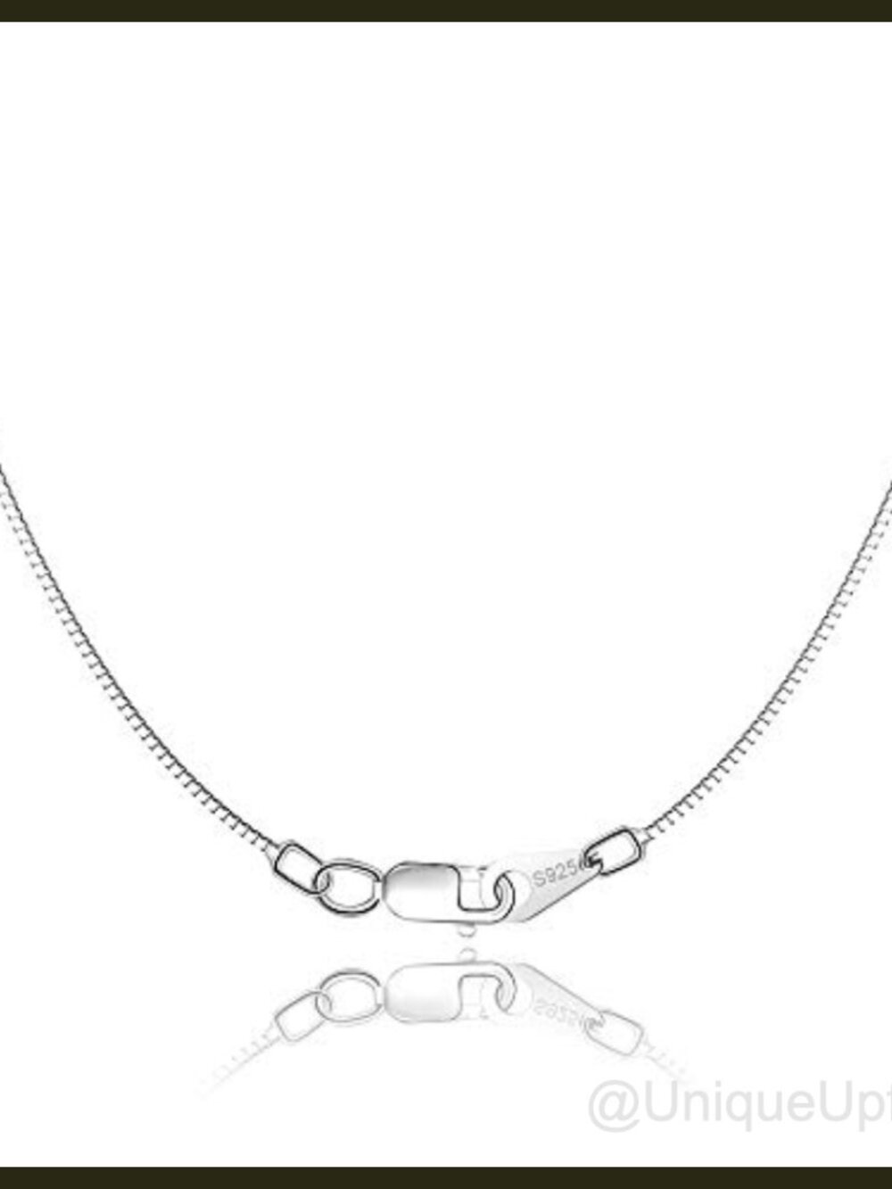 18K Gold Plated 925 Sterling Silver Box Chain Necklace 20 Inch Super Thin